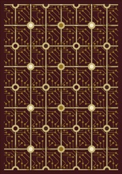Electrode Rug - Burgundy - Rectangle - 3'10" x 5'4" - JC1582B02 - Joy Carpets