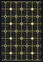 Electrode Rug - Black - Rectangle - 5'4" x 7'8" - JC1582C03 - Joy Carpets