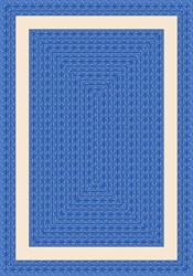 Sharing Circle Faux Braided Rug - Blue - Rectangle - 3'10" x 5'4" - JC1632B01 - Joy Carpets