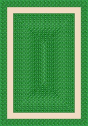 Sharing Circle Faux Braided Rug - Green - Rectangle - 3'10" x 5'4" - JC1632B03 - Joy Carpets