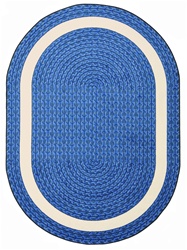 Sharing Circle Faux Braided Rug - Blue - Oval - 5'4" x 7'8" - JC1632CC01 - Joy Carpets