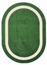 Sharing Circle Faux Braided Rug - Green - Oval - 5'4" x 7'8" - JC1632CC03 - Joy Carpets