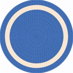 Sharing Circle Faux Braided Rug - Blue - Round - 5'4" - JC1632H01 - Joy Carpets