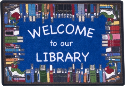 Books Galore Welcome to Our Library Mat - RTR Kids Rugs