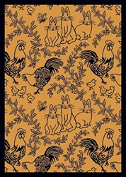 Feathers & Fur Wall-to-Wall Carpet - Gold/Navy - 13'6" - JC428W05 - Joy Carpets