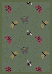 Wing Dings Rug - Green - Rectangle - 7'8" x 10'9" - JC432D04 - Joy Carpets
