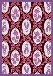 Ribbons and Bows Wall-to-Wall Carpet - Wine - 13'6" - JC433W06 - Joy Carpets