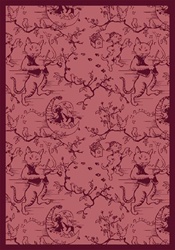 Fancy Fiddler Rug - Rose - Rectangle - 3'10" x 5'4" - JC434B02 - Joy Carpets