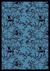 Fancy Fiddler Wall-to-Wall Carpet - Blue - 13'6" - JC434W01 - Joy Carpets