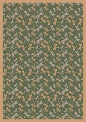 Dragonflies Wall-to-Wall Carpet - Green - 13'6" - JC437W03 - Joy Carpets