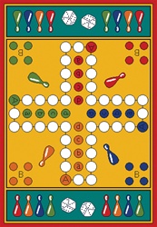 Parcheesi Play Rug - Rectangle - 36" x 52" - LC157 - Learning Carpets