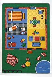 Let's Play House Play Rug - Rectangle - 36" x 80" - LC164 - Learning Carpets