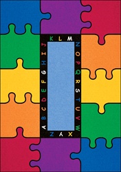 ABC Rainbow Puzzle Rug - Rectangle - 6' x 9' - LCCPR450 - Learning Carpets