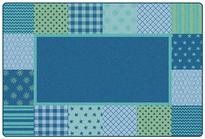 KIDSoft Pattern Blocks Rug - Blue - CFK1554, CFK1556, CFK1558 - Carpets for Kids