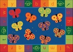 123 ABC Butterfly Fun Rug - Rectangle - 8' x 12' - CFK3517 - Carpets for Kids