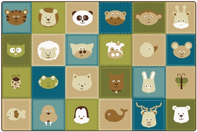 KIDSoft Animal Patchwork Rug - Nature - CFK1854, CFK1856, CFK1858 - Carpets for Kids