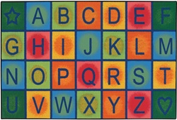 Simple Alphabet Blocks Rug - Rectangle - 4' x 6' - CFK4858 - Carpets for Kids