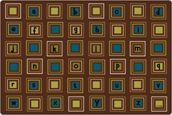 Literacy Squares Rug Factory Second - Rectangle - 8' x 12' - CFKFS14728 - Carpets for Kids