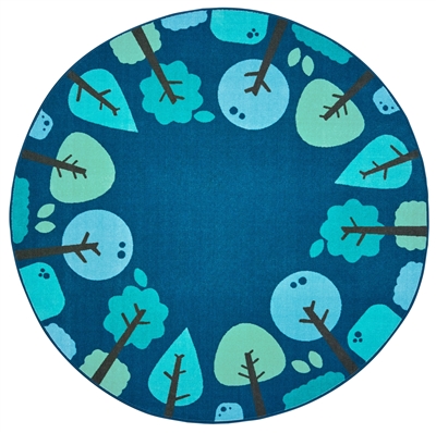 KIDSoft Tranquil Trees Rug Factory Second - Blue - Round - 6' - CFKFS1750 - RTR Kids Rugs
