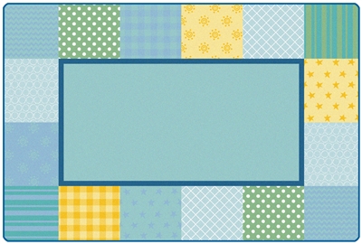 KIDSoft Pattern Blocks Rug Factory Second - Soft - Rectangle - 6' x 9' - CFKFS2756 - Carpets for Kids