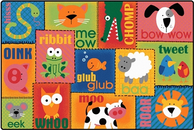 Animal Sounds Toddler Rug Factory Second - Rectangle - 6' x 9' - CFKFS2900 - Carpets for Kids