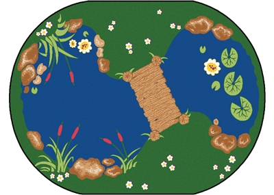 The Pond Rug Factory Second - Oval - 4'5" x 5'10" - CFKFS3045 - Carpets for Kids