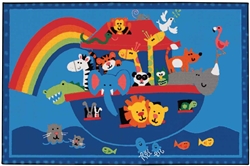 Noah's Animals Rug Factory Second - Rectangle - 4' x 6' - CFKFS4874 - Carpets for Kids