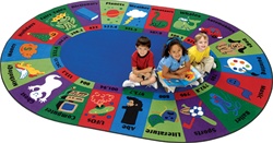 Dewey Decimal Fun Rug Factory Second - Oval - 6'9" x 9'5" - CFKFS5795 - Carpets for Kids