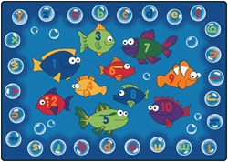 Fishing for Literacy Rug Factory Second - Rectangle - 5'5" x 7'8" - CFKFS6815 - Carpets for Kids