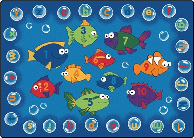 Fishing for Literacy Rug Factory Second - Rectangle - 8' x 12' - CFKFS6817 - Carpets for Kids