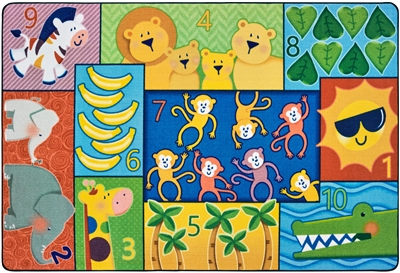 Jungle Jam Counting Value PLUS Rug Factory Second - Rectangle - 6' x 9' - CFK7273 - RTR Kids Rugs
