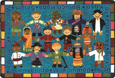 Welcome in Many Languages Rug - Rectangle - 23" x 33" - JCX1517VIP