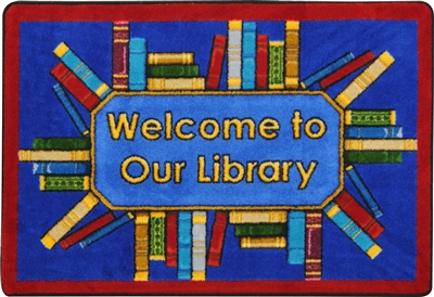 Library Books Welcome to Our Library Mat - RTR Kids Rugs