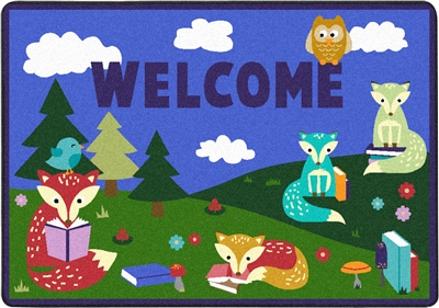 Foxy Readers Welcome Mat - Rectangle - 2'8" x 3'10" - JCX1883A - RTR Kids Rugs