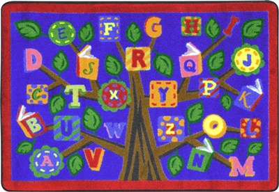Tree of Letters ABC Mat  - Rectangle - 2'8" x 3'10" - JCX1884MAT - RTR Kids Rugs