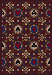 Stacked Deck Rug - Burgundy - Rectangle - 3'10" x 5'4" - JC59B03 - Joy Carpets