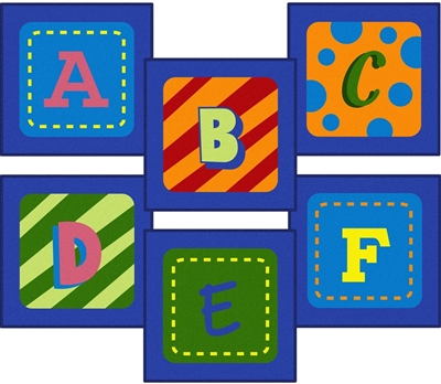 Alphabet Leaves 26 Sitting Squares - JCX838 - RTR Kids Rugs