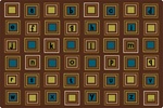 Literacy Squares Rug Nature - Rectangle - 8' x 12' - CFK14728 - Carpets for Kids