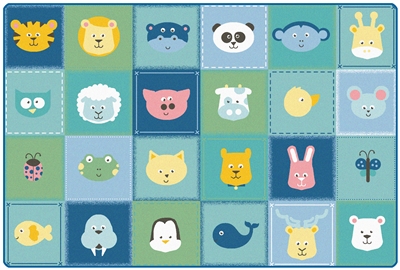 KIDSoft Animal Patchwork Rug - Soft - CFK1854, CFK1856, CFK1858 - Carpets for Kids