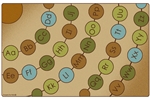 Radiating Alphabet Circles Seating Rug - Nature - Rectangle - 7'6" x 12' - CFK19712 - Carpets for Kids