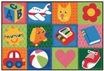 Toddler Fun Squares Value Rug - Rectangle - 3' x 4'6"