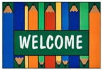 Colorful Pencils Welcome Value Rug - Rectangle - 3' x 4'6"
