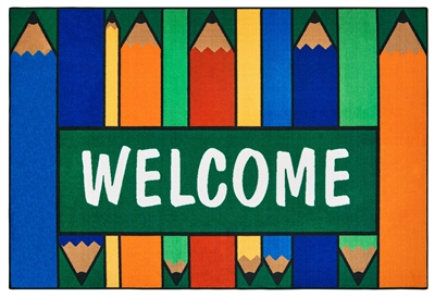 Colorful Pencils Welcome Value Rug - Rectangle - 3' x 4'6"