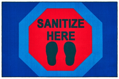 Stop & Sanitize Here Value Mat - Rectangle - 3' x 4'6"