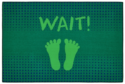 Wait to Sanitize Value Mat - Green Feet - Rectangle - 3' x 4'6"