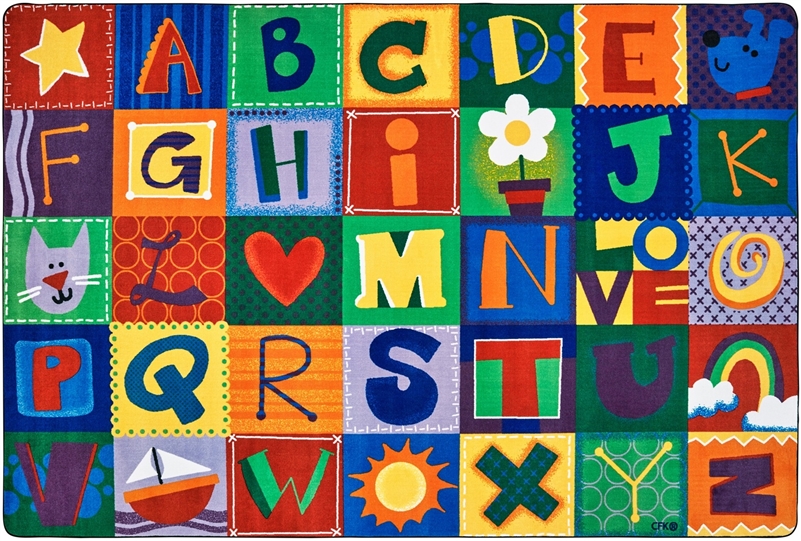 Alphabet Rug for Classroom | Toddler Alphabet Blocks Rug