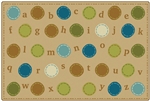 KIDSoft Alphabet Dots Rug - Tan