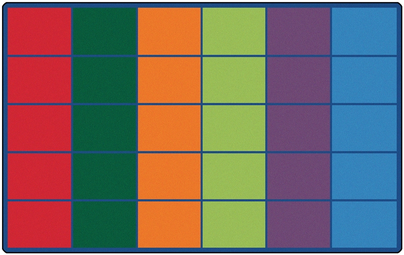 Classroom Rug 25 30 Or 36 Spaces, Color Block Area Rugs