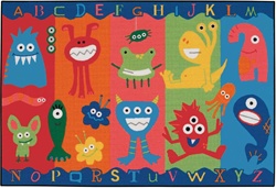 Alphabet Monsters Rug - Rectangle - 4' x 6' - CFK4803 - Carpets for Kids