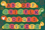 Caterpillar Friends Green Rug - Rectangle - 4' x 6' - CFK4829 - Carpets for Kids